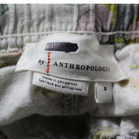 Anthropologie Elastic Drawstring Waist Pull-on Paperbag Floral Shorts Small - Picture 3 of 11